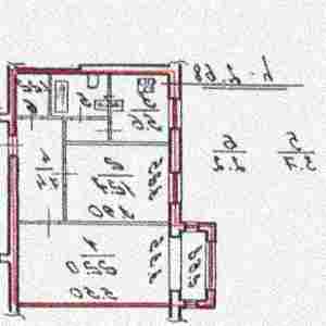 Квартира, 2 комнаты, 53. 6 м²