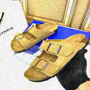 Шлёпанцы Birkenstock натуральная замша женские