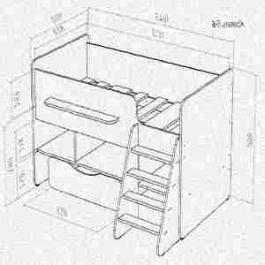 Кровать-чердак (4-7 лет) (+мартас)